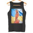 セクシーガールグラフィックtシャツ 「モダンピンナップガール&ウクライナ国旗2」 タンクトップ