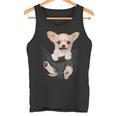 チワワ犬愛好家のためのポケットに入った面白いチワワ犬。 タンクトップ