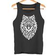 トライバルウルフ 北欧モチーフ ゲール柄 ライトウルフ タンクトップ