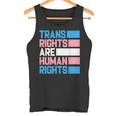 トランスライツは人権トランスジェンダープライドフラッグ タンクトップ