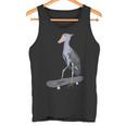 ハシビロコウ スケートボード 鳥 動物 図 バードウォッチング 贈り物 鳥類学者 生物学者 自然科学 タンクトップ