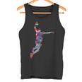 バスケットボール 選手 スラム ダンク 赤 フラクタル 抽象芸術 スポーツ タンクトップ