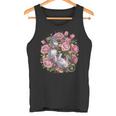 バラとチューリップを持つイタリアン・グレーハウンド犬 タンクトップ