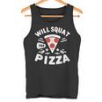 ピザのためにしゃがむ Willquat For Pizza タンクトップ
