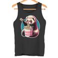 フェレットの飼い主かわいいカワイイアニメフェレットがラーメン丼シャツを食べる タンクトップ