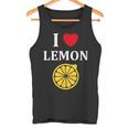 フルーツ レモン 面白いユーモア かわいい シンプル 小さなレモン I Love Lemon タンクトップ