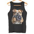 ブルドッグ 写真家 写真カメラ タンクトップ