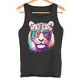 ホワイトタイガー サングラス カラフル アート 動物 虎 タンクトップ
