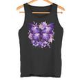 ボヘミアン パープルバタフライ レトロ 魔女の蛾 ヴィンテージ ラベンダー タンクトップ