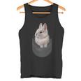 ポケット ホワイト 子ウサギ タンクトップ