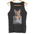 ポケットに入ったアビシニアン猫 タンクトップ