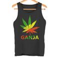 マリファナのガンジャ雑草の葉 ラスタカラー タンクトップ