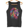 ライオンアート 抽象 カラフル 動物 グラフィック ライオン タンクトップ