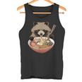 ラーメンたぬき タヌキ おもしろ ユニーク 動物 アニマル 狸 漢字 麺 グラフィック イラスト アニメ タンクトップ