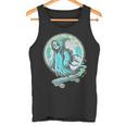 レトロ スケーター オバケ スカル スケートボード ハロウィン 不気味 スケルトン 骸骨 面白い ギフト ストリート タンクトップ