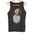 ワイマラナーラナー胸ポケット犬の飼い主 タンクトップ