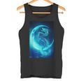 三日月のドラゴン ブルーギャラクシー天文学 アート タンクトップ