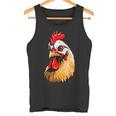 動物愛好家のための大胆な農場の鶏の頭のアート タンクトップ