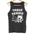 卓球をするクールな猫 タンクトップ