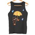 大人かわいい絵本の猫 雨の日 タンクトップ