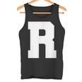 大文字 R アルファベット モノグラム イニシャル タンクトップ