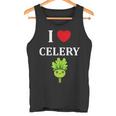 小さな野菜 セロリ ミニマリスト かわいい シンプル セロリ I Love Celery タンクトップ