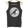 恐竜 ダイナソー 面白いtシャツ ティラノサウルス 月と自転車 サイクリング アート メンズ 子供 おもしろ 服 ネタ タンクトップ