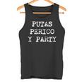 愉快なスペインの飲酒 男性用 引用句 Putas Perico Y Party タンクトップ