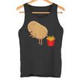 愉快なフライドポテト食べ物デザイン 男女兼用 タンクトップ