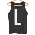 文字l アルファベットモノグラム イニシャル タンクトップ
