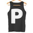 文字p 大文字 アルファベット モノグラム イニシャル タンクトップ