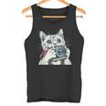 旅行や写真を撮るのに最適なカメラ猫。 タンクトップ