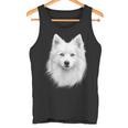 日本スピッツ 犬 モチーフ ペットアート 青い目 日本スピッツ タンクトップ