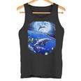 月 イルカ 宇宙 イルカ タンクトップ