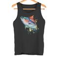 水彩 マグロ 魚 カラフル 海釣り 釣り タンクトップ