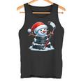 漫画 アイスホッケーパック 雪だるま サンタ帽子付き クリスマス タンクトップ