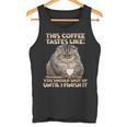 猫朝のイライラとコーヒー愛好家向け T パラス猫 タンクトップ