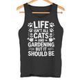 猫とガーデニング 庭師 おもしろガーデニング タンクトップ