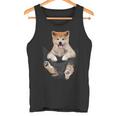 秋田愛好家のためのポケットの中の面白い秋田犬 タンクトップ