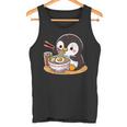 箸でラーメンを食べるかわいいペンギン タンクトップ