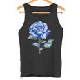 美しいブルーローズフローラルブルーフラワー タンクトップ