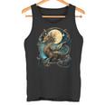 美しいルナゴールドドラゴン フローラルアートノボー タンクトップ