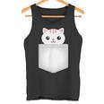 胸ポケットの猫 タンクトップ