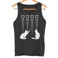視力検査 猫の視力検査 おもしろ ネコ ねこ動物 シルエット モノトーン 白黒 黒猫 猫好き 猫の飼い主 タンクトップ