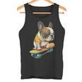 面白い フレンチブルドッグ スケートボード スケーター 犬 イングリッシュドッグ タンクトップ