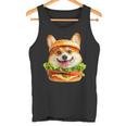 面白いtシャツ コーギー 犬 ハンバーガー メンズ 犬好き グッズ かわいい おもしろ 面白い 服 ネタ タンクトップ