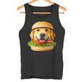 面白いtシャツ ゴールデンレトリバー 犬 ハンバーガー メンズ グッズ かわいい おもしろ 面白い 服 ネタ タンクトップ