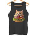 面白いファーストフードハンバーガー愛好家猫猫愛好家 Britishhorthair Burger Cat Food タンクトップ