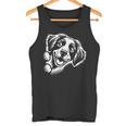 面白いブリタニー スパニエル犬のぞくグラフィック デザイン タンクトップ