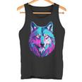 鮮やかなマルチカラーオオカミ タンクトップ